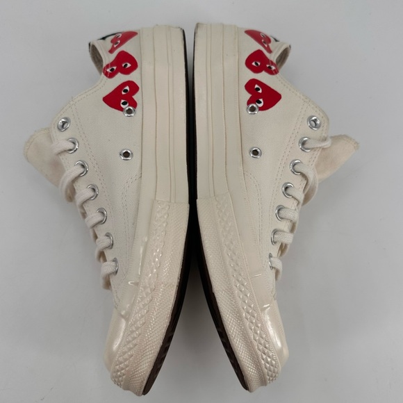 Comme des Garçons X Converse Heart Logo Lace Up Sneakers Mens 9 Women’s 11 - Picture 4 of 8
